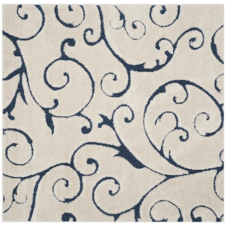 Safavieh Shag Square RugsCream & Blue 5 x 5 ft. SG455-1165-5SQ